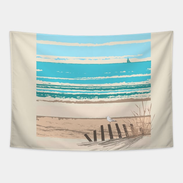 The Beach is Calling Tapestry by jemae