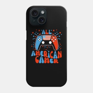 4th Of July boys kids men All American Gamer Flag Merica Phone Case