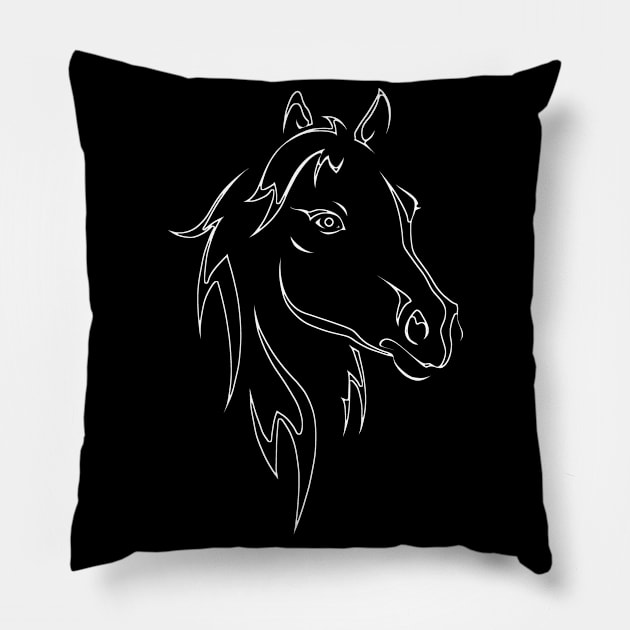 Horse Sketch Pillow by GR-ART