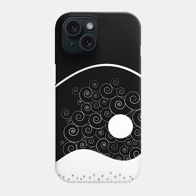 Winter Full Moon Landscape Phone Case by NeddyBetty