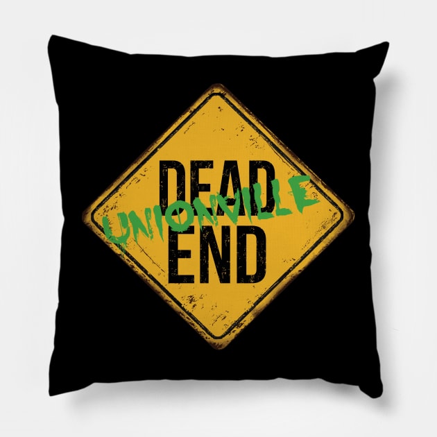 Dead End Green Graffiti Unionville Pillow by iSoulated Designs
