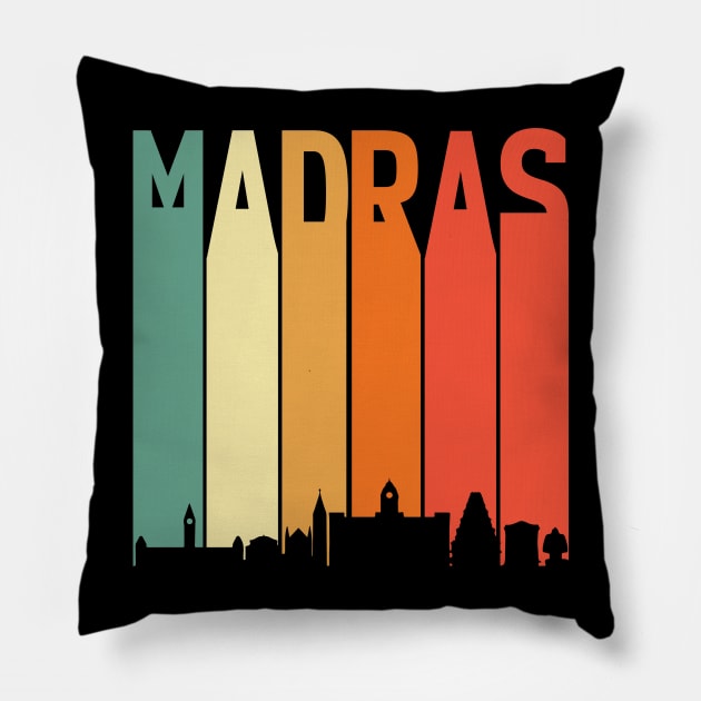 Madras Chennai Skyline Tamil Language Culture Pillow by alltheprints