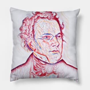 Franz Schubert Portrait | Franz Schubert Artwork | Line Art Pillow