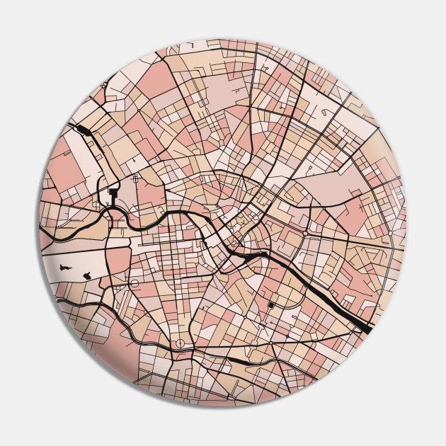 Berlin Map Pattern in Soft Pink Pastels Pin by PatternMaps