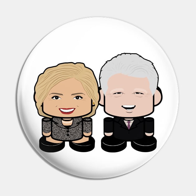 Mr. & Mrs. Billary POLITICO'BOT Toy Robot Pin by Village Values