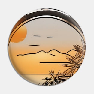 Tropical Sunset in a Bottle T-Shirt Design No. 777 Pin