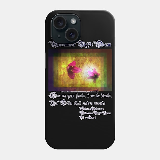 marriage of Titania; Salmon berry floral duet Phone Case by DlmtleArt