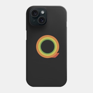 Retro Rainbow 'Q' Sticker Phone Case