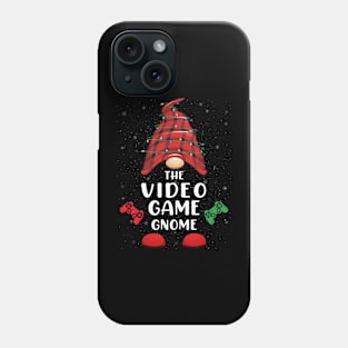 Video Game Gnome Red Buffalo Plaid Christmas Pajama Matching Family Phone Case