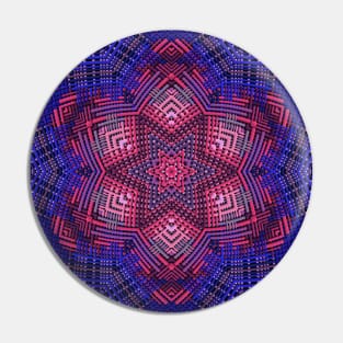 Weave Mandala Blue and Pink Pin