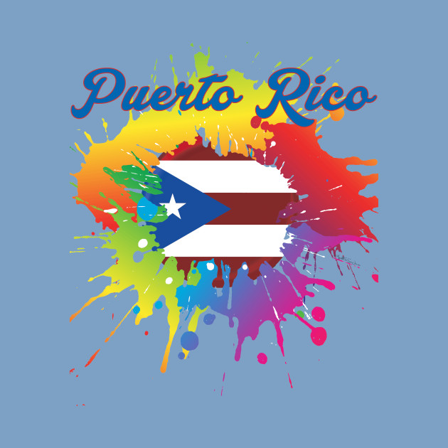 Puerto Rico Splash with flag Decal Sticker