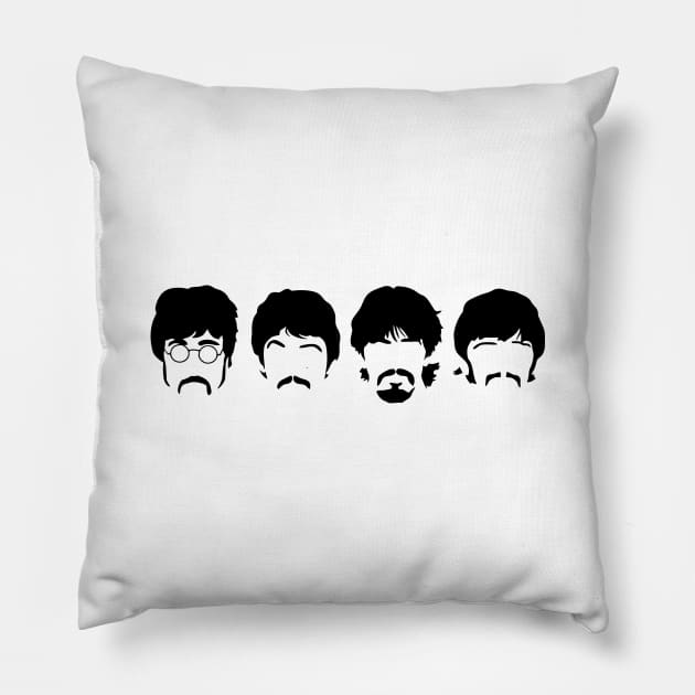 Minimalist Beatles Pillow by MucisianArt