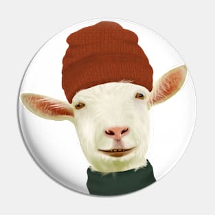 Cute Winter Goat Pin