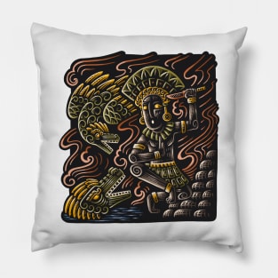 Ethnic Mayan Hunter Full Color Pillow