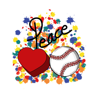 Peace Love Baseball T-Shirt