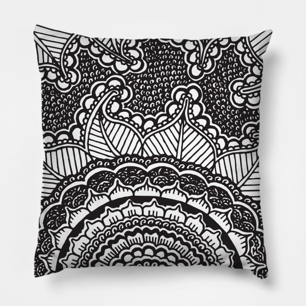 Blooming Henna Flower Pillow by HLeslie Design