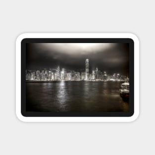 Hong Kong City And Victoria Harbour At Night Magnet