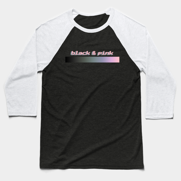 black and pink baseball tee