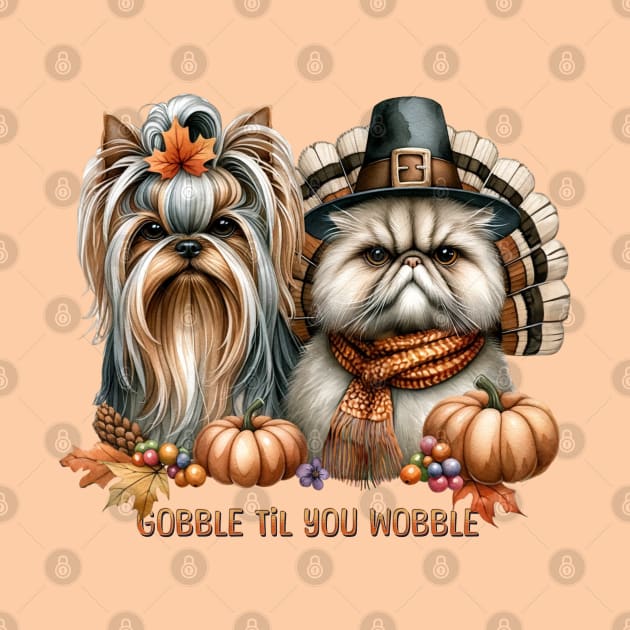 Thanksgiving Dog and Cat Pumpkin Fall Season by Tintedturtles