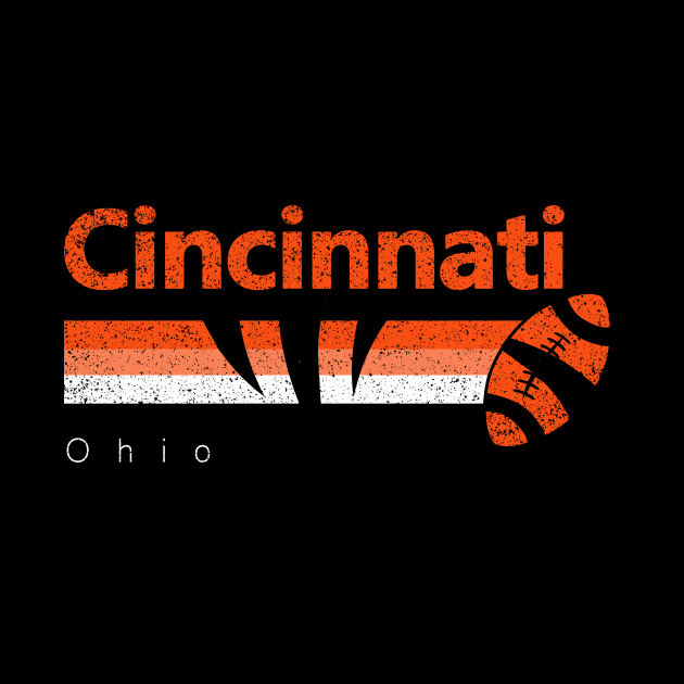 Cincinnati Vintage Football Retro Ohio Sports Bengal Game Day by cytoplastmaximume