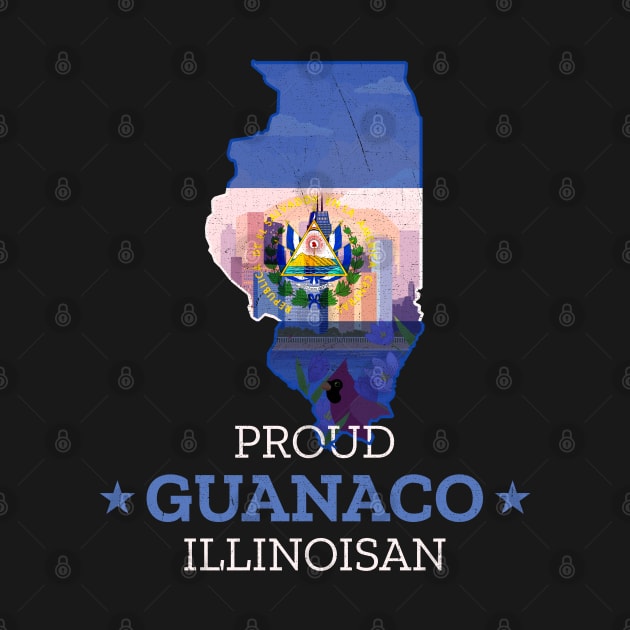 Proud Guanaco Illinoisan - El Salvador and Illinois State Pride by Family Heritage Gifts