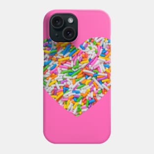 Rainbow Sprinkles Heart Phone Case