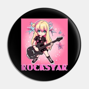 Rockstar Girl, Rock & Roll Girl, Cute Girl, Girl Power Pin