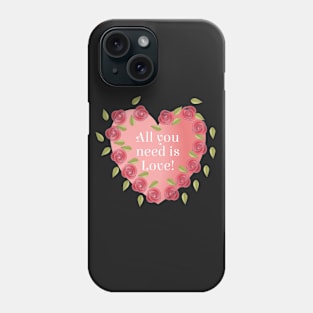 A heart with flowers Roses Phone Case