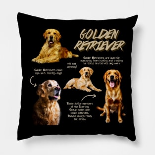 Golden Retriever Fun Facts Pillow