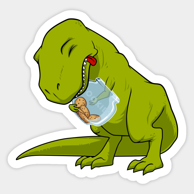 No Hands No Cookies - Dinosaur - Sticker