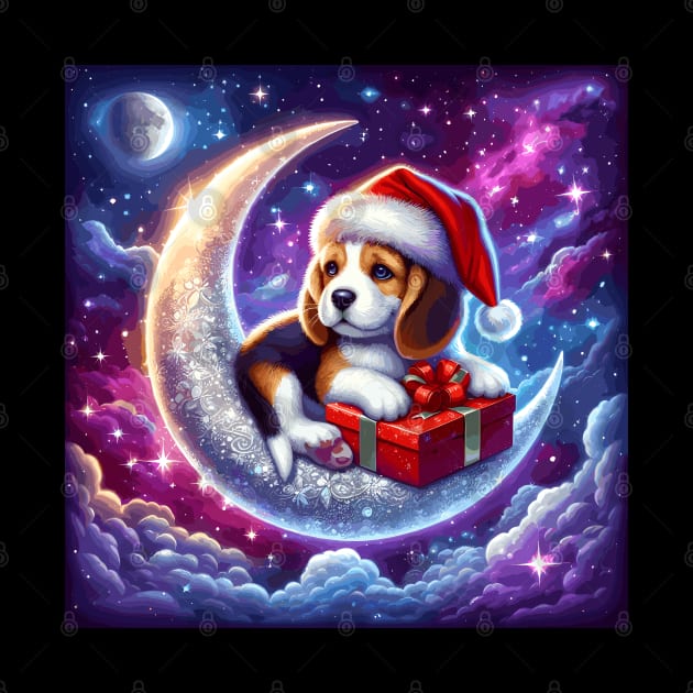 Beagle Dog On The Moon Christmas by Graceful Designs