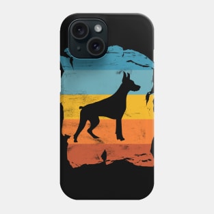 Dobermann Pinscher Distressed Vintage Retro Silhouette Phone Case