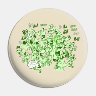 Grinny Green Dogs Pin