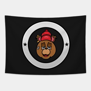 Bear Head Cartoon Tapestry