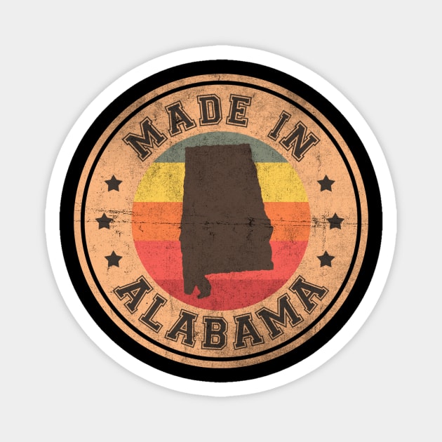 Alabama State Retro Vintage Design Magnet by Happy as I travel