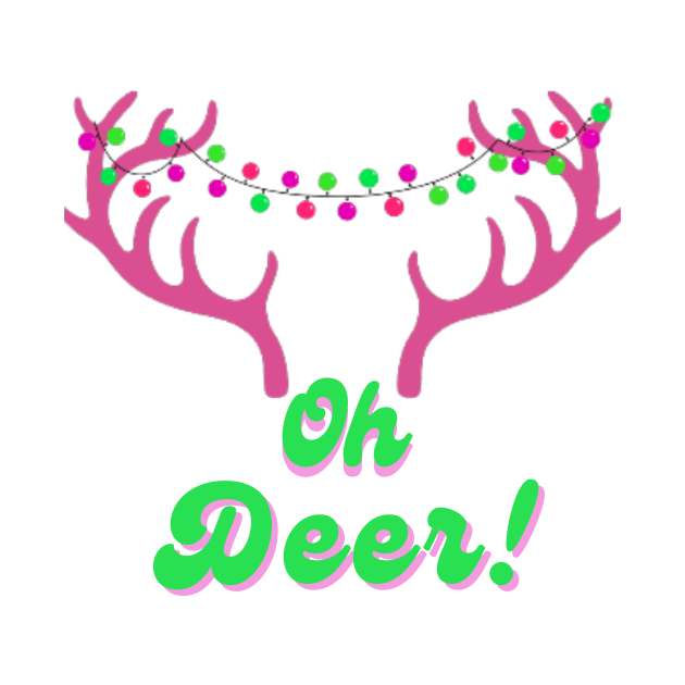 Oh Deer! Pink Antlers by corianndesigns