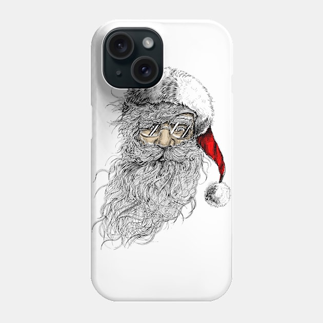 Cool Santa Phone Case by Whatastory