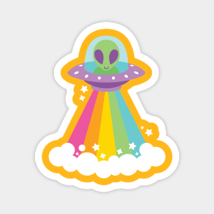 Rainbow Alien Time Magnet
