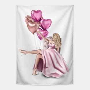 Heart Balloons Tapestry