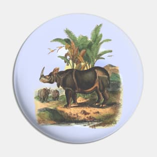 Rhinoceros wildlife illustration Pin