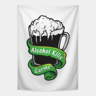 Alcohol Kills Germs St Patricks Day Tapestry