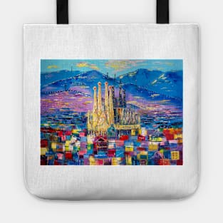 Barcelona In Evening Dress. La Sagrada Familia Tote