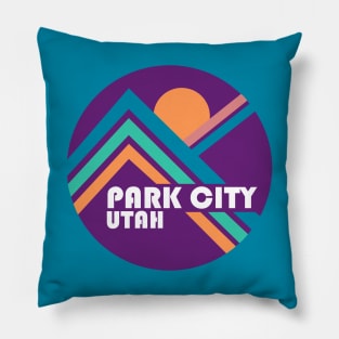 Park City Retro Mountains Purple Pillow