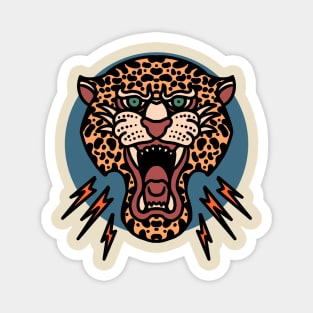 angry leopard tattoo Magnet