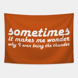 Hamilton: Sometimes it makes me wonder (retro white text) Tapestry