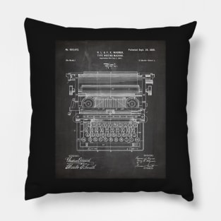 Typewriter Patent - Writer Editor Book Shop Décor Art - Black Chalkboard Pillow