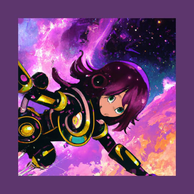 Anime Girl Floating in Space by Starbase79