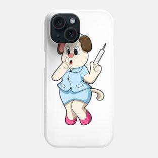 Dog as Nurse with Syringe Phone Case