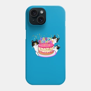 Happy Birthday and Tuxedo Cats! Phone Case