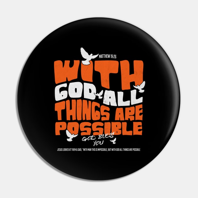 With God All Things Are Possible Pin by Church Store